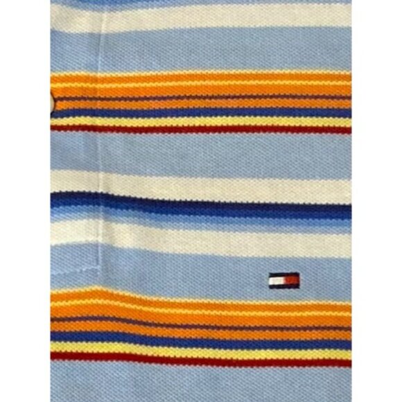 VTG Tommy Hilfiger Extra-Long Polo Shirt Men XL TALL Striped Short Sleeve Preppy - Picture 6 of 14